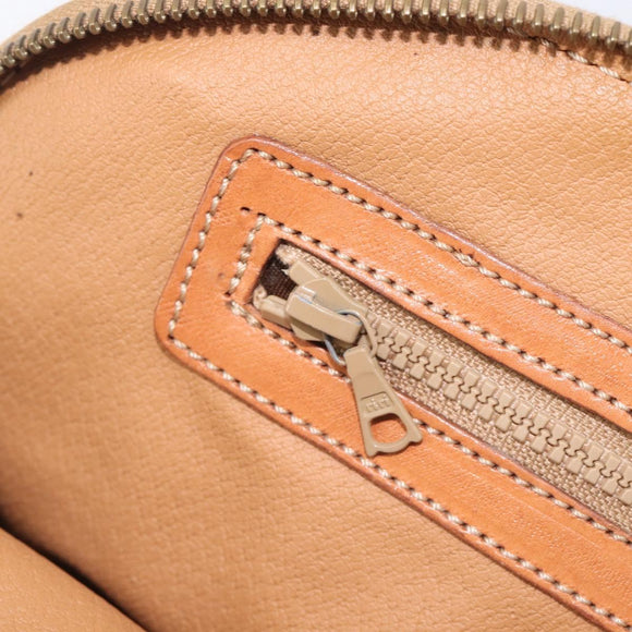 CELINE Macadam Canvas Hand Bag PVC Leather Brown Gold Auth 213541