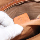 CELINE Macadam Canvas Hand Bag PVC Leather Brown Gold Auth 213541-23