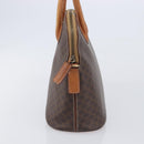 CELINE Macadam Canvas Hand Bag PVC Leather Brown Gold Auth 213541-4