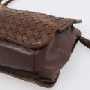 Bottega Veneta INTRECCIATO Shoulder Bag Leather Brown Gold Auth 213542A-10