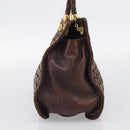 Bottega Veneta INTRECCIATO Shoulder Bag Leather Brown Gold Auth 213542A-4