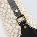 CELINE Macadam Canvas Shoulder Bag PVC Leather White Gold Auth 213544V-14