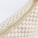 CELINE Macadam Canvas Shoulder Bag PVC Leather White Gold Auth 213544V-16