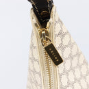 CELINE Macadam Canvas Shoulder Bag PVC Leather White Gold Auth 213544V-18