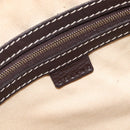 CELINE Macadam Canvas Shoulder Bag PVC Leather White Gold Auth 213544V-19