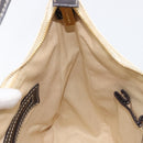 CELINE Macadam Canvas Shoulder Bag PVC Leather White Gold Auth 213544V-22