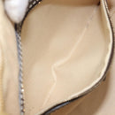 CELINE Macadam Canvas Shoulder Bag PVC Leather White Gold Auth 213544V-25
