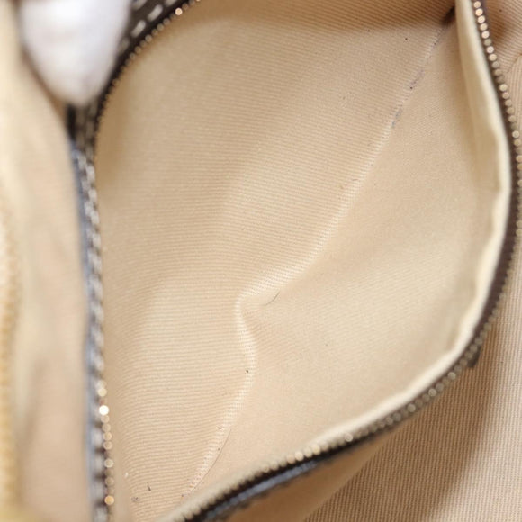 CELINE Macadam Canvas Shoulder Bag PVC Leather White Gold Auth 213544V