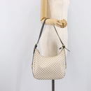 CELINE Macadam Canvas Shoulder Bag PVC Leather White Gold Auth 213544V-28