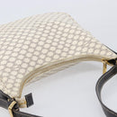 CELINE Macadam Canvas Shoulder Bag PVC Leather White Gold Auth 213544V-6