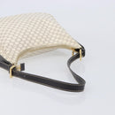 CELINE Macadam Canvas Shoulder Bag PVC Leather White Gold Auth 213544V-7