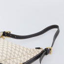CELINE Macadam Canvas Shoulder Bag PVC Leather White Gold Auth 213544V-8