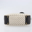 CELINE Macadam Canvas Shoulder Bag PVC Leather White Gold Auth 213544V-9