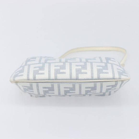 FENDI Zucca Canvas Accessory Pouch Light Blue Gold Auth 213553V