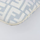 FENDI Zucca Canvas Accessory Pouch Light Blue Gold Auth 213553V-12