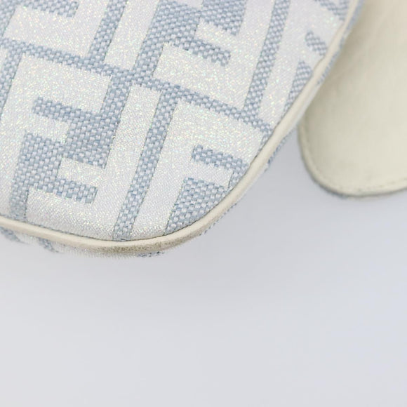 FENDI Zucca Canvas Accessory Pouch Light Blue Gold Auth 213553V