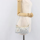 FENDI Zucca Canvas Accessory Pouch Light Blue Gold Auth 213553V-26