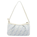 FENDI Zucca Canvas Accessory Pouch Light Blue Gold Auth 213553V-3