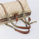 Christian Dior Romantic Chain Tote Bag PVC Beige Silver Auth 213557-10