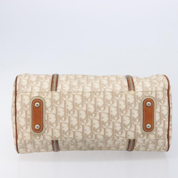 Christian Dior Romantic Chain Tote Bag PVC Beige Silver Auth 213557