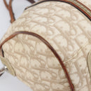 Christian Dior Romantic Chain Tote Bag PVC Beige Silver Auth 213557-17
