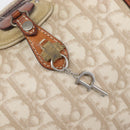 Christian Dior Romantic Chain Tote Bag PVC Beige Silver Auth 213557-20