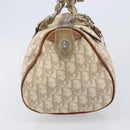 Christian Dior Romantic Chain Tote Bag PVC Beige Silver Auth 213557-5