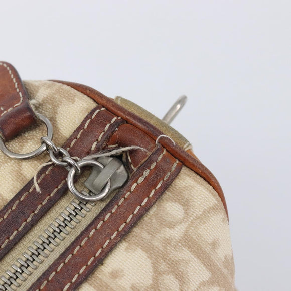 Christian Dior Romantic Chain Tote Bag PVC Beige Silver Auth 213557