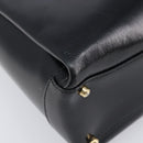 GUCCI Tote Bag Leather Black Gold Auth 213560A-11
