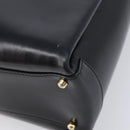 GUCCI Tote Bag Leather Black Gold Auth 213560A-12