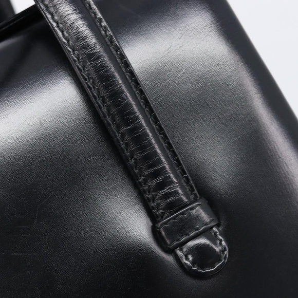 GUCCI Tote Bag Leather Black Gold Auth 213560A