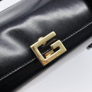 GUCCI Tote Bag Leather Black Gold Auth 213560A-15
