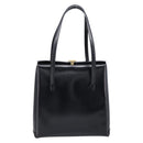 GUCCI Tote Bag Leather Black Gold Auth 213560A-2