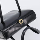 GUCCI Tote Bag Leather Black Gold Auth 213560A-6