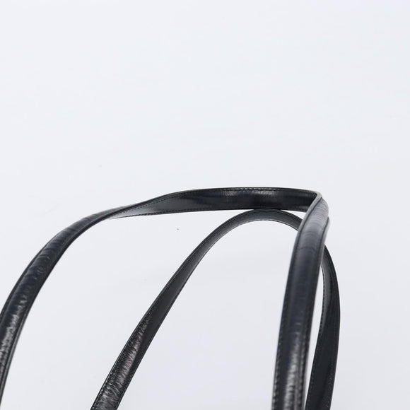 GUCCI Tote Bag Leather Black Gold Auth 213560A