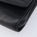 CELINE Chain Shoulder Bag Leather Black Gold Auth 213562-11