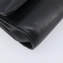 CELINE Chain Shoulder Bag Leather Black Gold Auth 213562-12