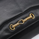 CELINE Chain Shoulder Bag Leather Black Gold Auth 213562-16