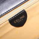 CELINE Chain Shoulder Bag Leather Black Gold Auth 213562-18