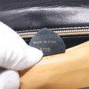 CELINE Chain Shoulder Bag Leather Black Gold Auth 213562-25
