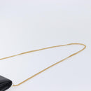 CELINE Chain Shoulder Bag Leather Black Gold Auth 213562-8