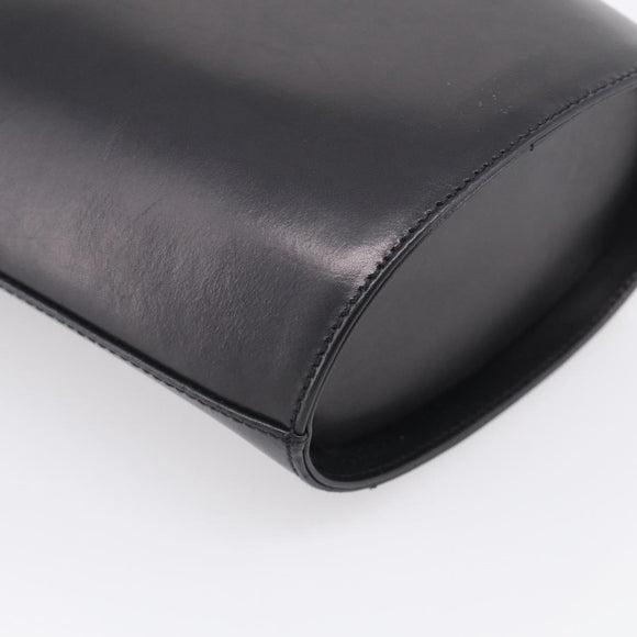 Salvatore Ferragamo Vala Hand Bag Leather Black Gold Auth 213569A