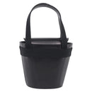 Salvatore Ferragamo Vala Hand Bag Leather Black Gold Auth 213569A-3