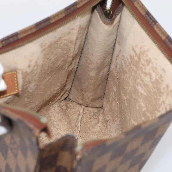 LOUIS VUITTON Damier Ebene Poche Toilette 26 Pouch N47543 LV Auth 213586
