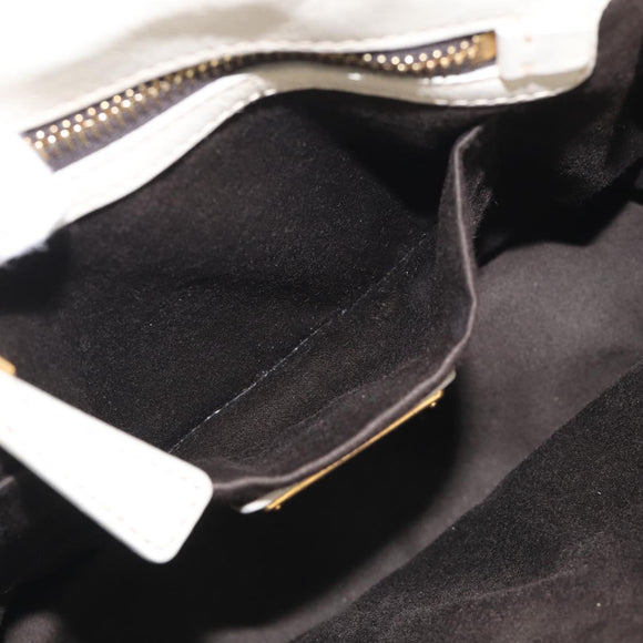 Miu Miu Matelasse Hand Bag Leather 2way White Gold Auth 213588V