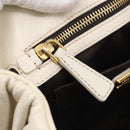 Miu Miu Matelasse Hand Bag Leather 2way White Gold Auth 213588V-23