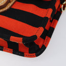 PRADA Shoulder Bag Canvas Orange Gold Auth 213592-10