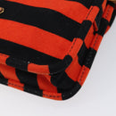 PRADA Shoulder Bag Canvas Orange Gold Auth 213592-12
