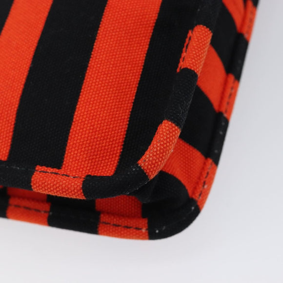 PRADA Shoulder Bag Canvas Orange Gold Auth 213592