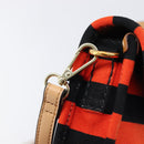 PRADA Shoulder Bag Canvas Orange Gold Auth 213592-16